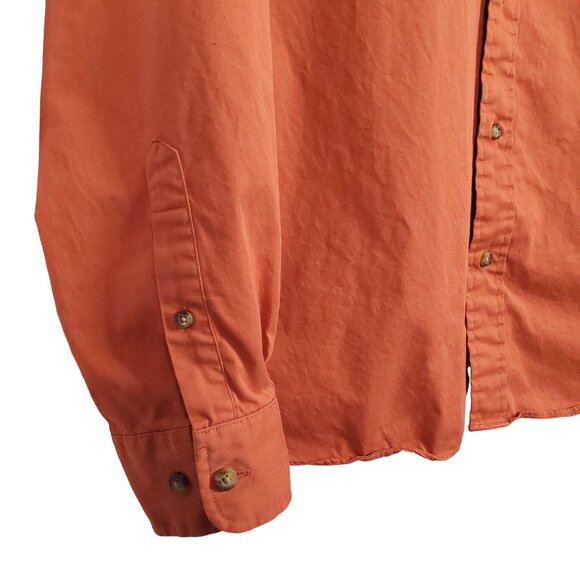 Eddie Bauer Mens Size XL Shirt Button Down Long Sleeve 100% Cotton Autumn Orange - Picture 7 of 8